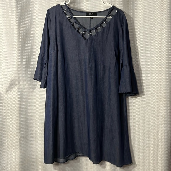 NAÏF Women’s Mid 3/4 length Bell Sleeve Mid Dress size 1X - Picture 1 of 10